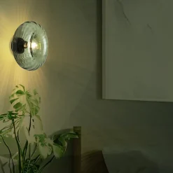 Applique murale métal et verre vert E27 Ø28cm Brilliant, Nevil