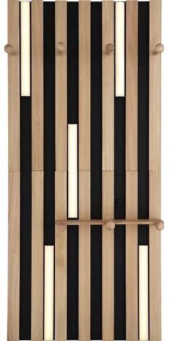 Applique murale métal noir mat, LED DUANE