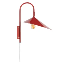 Applique murale métal rouge style nordique wabi-sabi douille E27