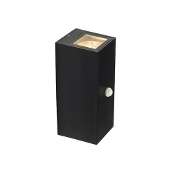 Applique murale noire 2 lumières IP44 avec détecteur de mouvement - Baleno