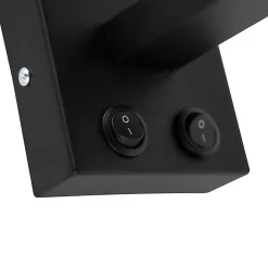 Applique murale noire avec abat-jour en velours taupe 18 cm - Brescia Combi