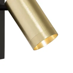 Applique murale noire avec or réglable avec interrupteur - Jeana Luxe