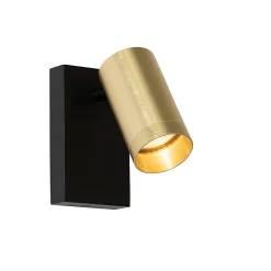 Applique murale noire avec or réglable avec interrupteur - Jeana Luxe