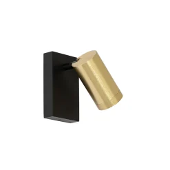 Applique murale noire avec or réglable avec interrupteur - Jeana Luxe