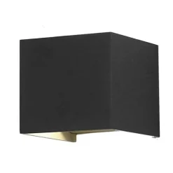 Applique Murale Noire Design LED 12W IP54 Carré - Blanc Neutre 4000K - 5500K - SILAMP