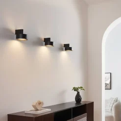 Applique murale noire en métal avec tête ronde LED - Prins