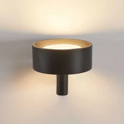 Applique murale noire en métal avec tête ronde LED - Prins