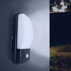 Applique Murale Noire Extérieure LED IP65 20W avec Détecteur de Mouvement - Blanc Froid 6000K - 8000K - SILAMP