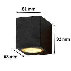 Applique Murale Noire LED Rectangulaire IP44 pour ampoules GU10 - SILAMP