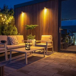 Applique Murale Noire LED Rectangulaire IP44 pour ampoules GU10 - SILAMP