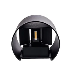 Applique Murale Noire LED 6W IP54 Forme Arrondie - Blanc Neutre 4000K - 5500K - SILAMP