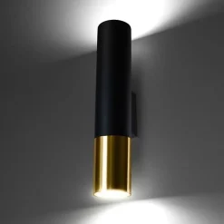 Applique Murale Noire Or pour Ampoule GU10 - SILUMEN - Noir