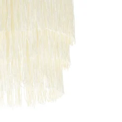 Applique murale orientale dorée avec abat-jour crème à franges - Franxa