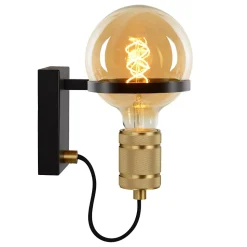 Applique murale OTTELIEN en acier avec 1xE27 - Noir - Lucide