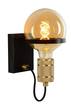 Applique murale OTTELIEN en acier avec 1xE27 - Noir - Lucide