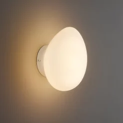 Applique murale ou petit plafonnier blanc verre opalin - Veglia