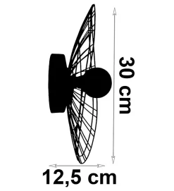 Applique murale ou plafonnier Anja métal noir compatible LED