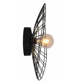 Applique murale ou plafonnier Anja métal noir compatible LED