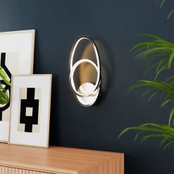 Applique murale Pegmati LED intégrée 500lm 13W L.18xH.35xP.7cm chrome Goodhome