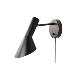 Applique Murale Pivotante avec Câble Prise et Interrupteur Oslo - Design Contemporain et Élégant E27 Métal Noir