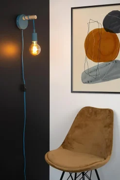 Applique murale POLA en métal avec 1xE27 - Bleu - Lucide