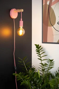 Applique murale POLA en métal avec 1xE27 - Rose - Lucide