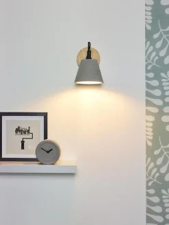 Applique murale POSSIO en béton avec 1xE14 - Gris - Lucide