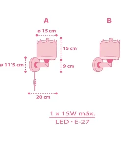 Applique murale pour enfants Little Queen couronne et coeurs