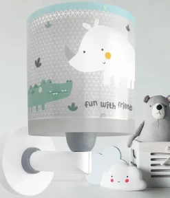 Applique Murale Pour Enfant Rhino & Croco Rhinocéros et Crocodile