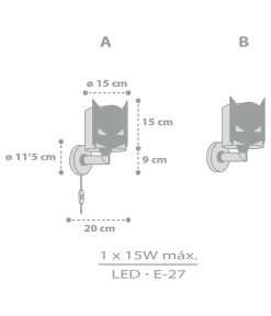 Applique Murale Pour Enfant Dark Hero Super-héros