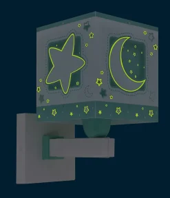 Applique murale pour enfant Moonlight lune et étoiles vert