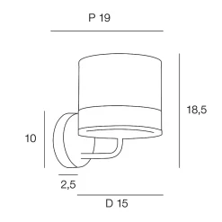 Applique murale Raito E14 40W IP20 L.15xl.19xP.19cm métal et coton blanc Corep