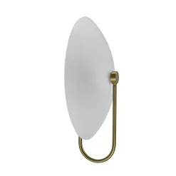 Applique murale ronde en verre opale avec base dorée élégante - Esmée