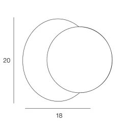 Applique murale ronde en verre et métal noir Ø20cm G9 IP20 33W Corep