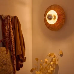 Applique murale ronde intérieur en raphia Bellflower Ø38cm E27 28W GoodHome