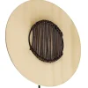 Applique murale ronde soie et bambou 1 lumière