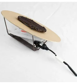 Applique murale ronde soie et bambou 1 lumière