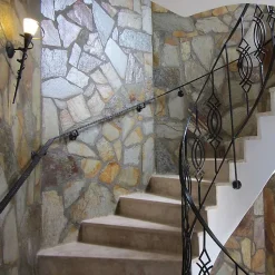 Applique murale rustique brun rouille avec verre crème - Castle