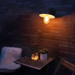 Applique murale rustique intelligente anthracite IP44 avec WiFi E27 - Kansas