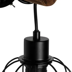 Applique murale rustique noire avec bois - Stronk