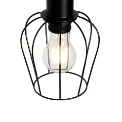 Applique murale rustique noire avec bois - Stronk