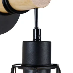 Applique murale rustique noire avec bois - Dami Frame