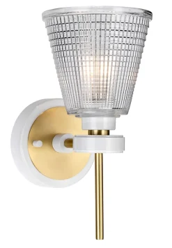 Applique murale Salle de Bain Gunnislake 1Lt - Laiton blanc vieilli