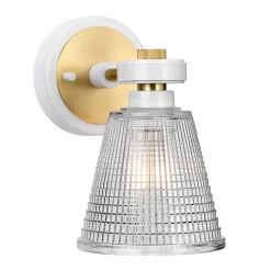 Applique murale Salle de Bain Gunnislake 1Lt - Laiton blanc vieilli