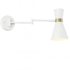 Applique Murale SENDA E27 avec Bras Articulé et Rotation Métal Blanc Idéal pour Salle à Manger Cuisine ou Chambre.