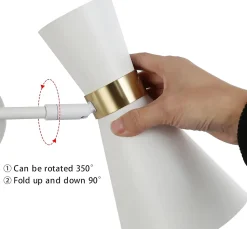 Applique Murale SENDA E27 avec Bras Articulé et Rotation Métal Blanc Idéal pour Salle à Manger Cuisine ou Chambre.