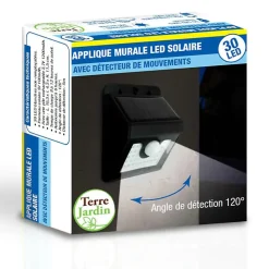 Applique murale solaire avec détecteur de mouvements - 300 lumens