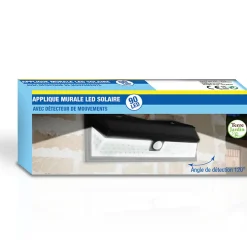 Applique murale solaire avec détecteur de mouvements - 600 lumens
