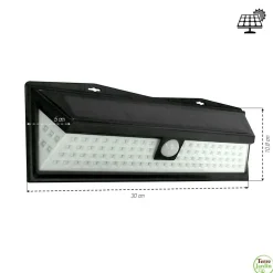 Applique murale solaire avec détecteur de mouvements - 600 lumens