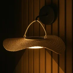 Applique murale solaire CORALIA Beige Rotin D32CM